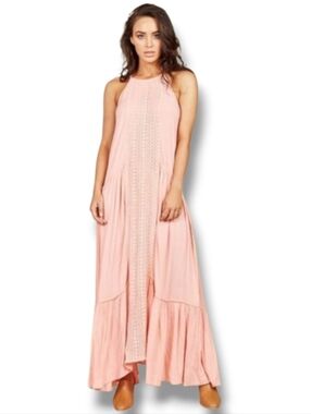 Loveriche Boho Maxi Halter Dress Size L NWT